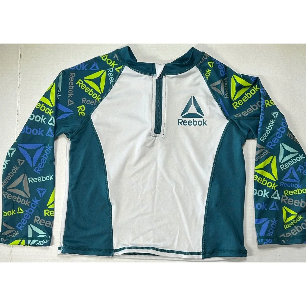 Reebok‎ Kids 5T Swimsuit Set Long Sleeve Rash Guard & Swim Trunks